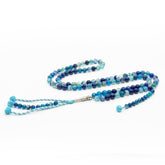 عقيق سليماني ازرق 8 مم 100 حبايه 2 عداد