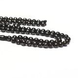 Black Kok Barrel with Metal Inlay 8mm 33 Beads