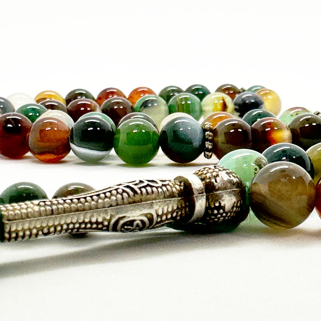 عقيق هندي اخضر 100 حبايه 8 ملي 2 عداد