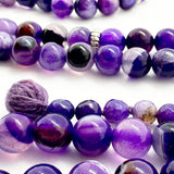 سبحة عقيق سليماني بنفسجي  100 حبايه 8 ملي 2 عداد