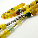 عقيق هندي اصفر 8 ملي 100 حبايه 2 عداد