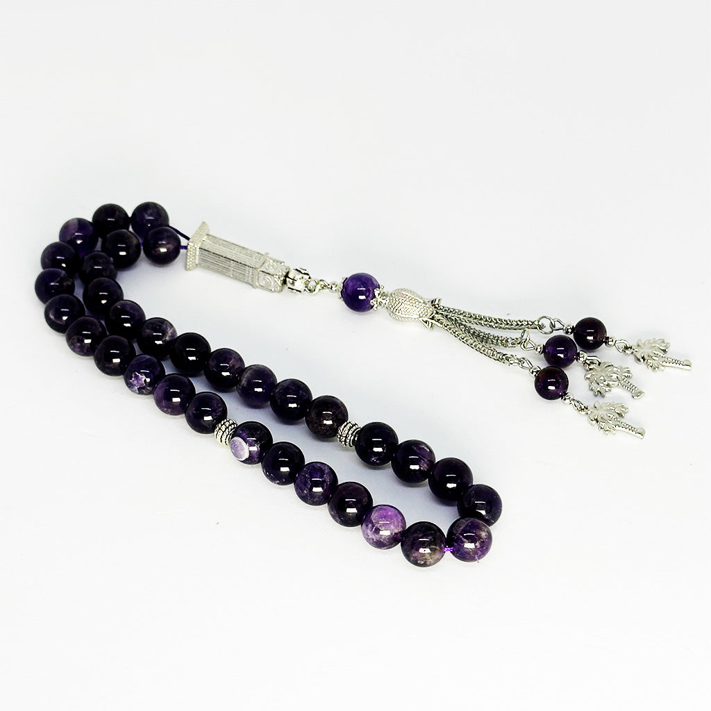 سبحة حجر الاماتيست 10 ملي 33 حبايه