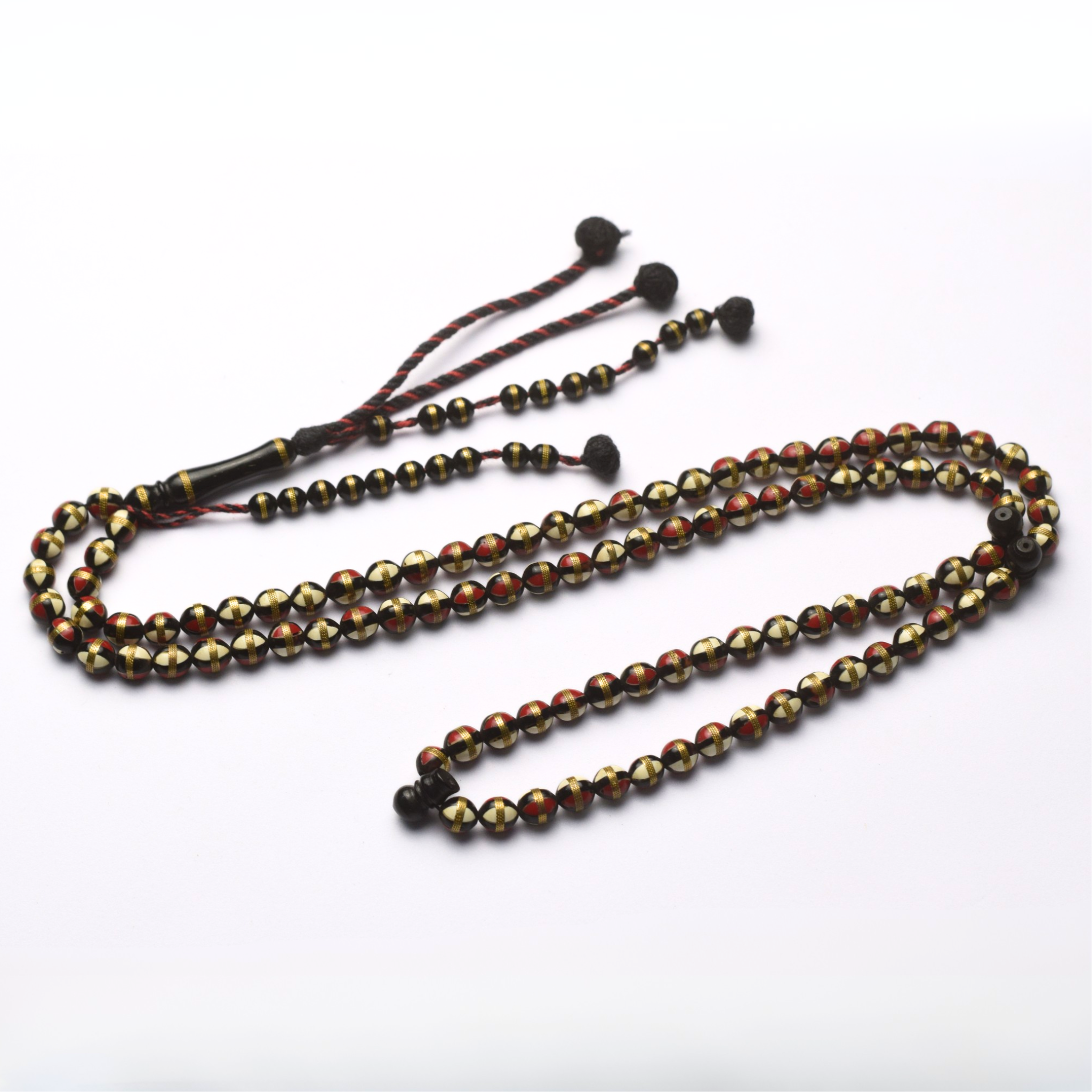 Kok with Metal & Stone Inlays 7mm 100 Beads