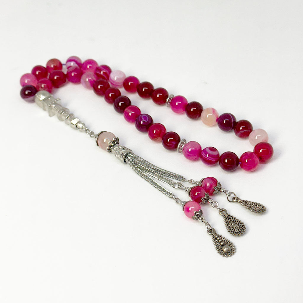 عقيق سليماني عنابي ١٠ ملي ٣٣ حبايه