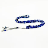 سبحه عقيق سليماني ازرق ٦ ملي ٩٩ حبايه