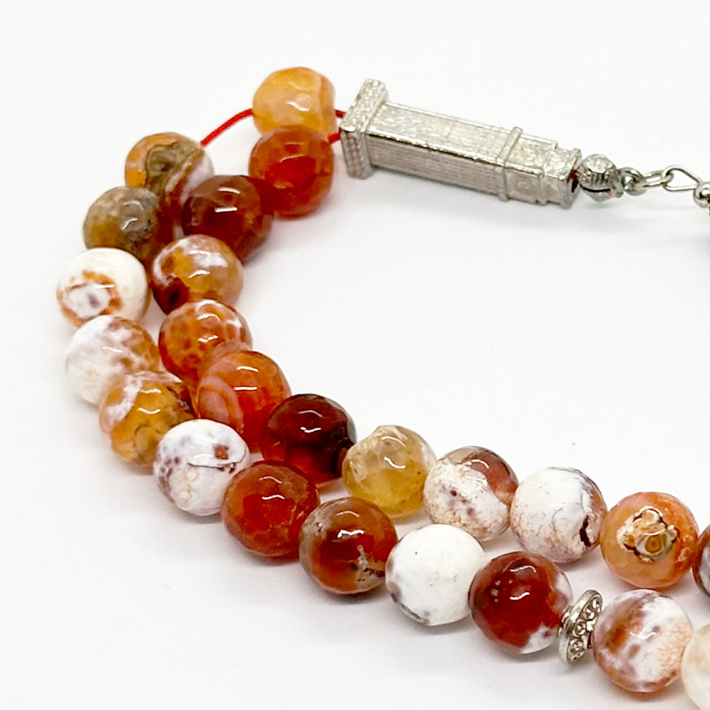 عقيق جزع بني 10 ملي ٣٣ حبايه