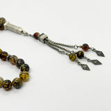 سبحة عقيق عنكبوتي اصفر 33 حبايه 10 ملي