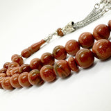 Brown Starry Stone 10mm 33 Beads Misbaha