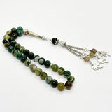 عقيق سليماني اخضر غامق 10 ملي 33 حبايه