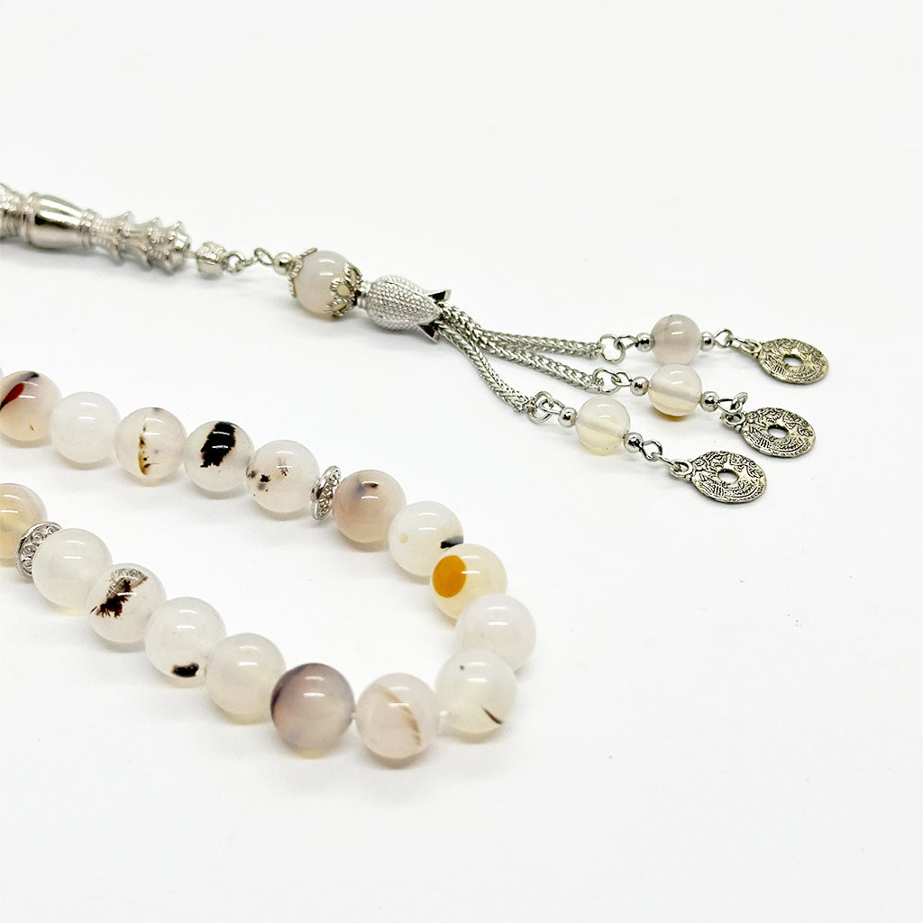 سبحة عقيق شجري  33 حبايه 10 ملي