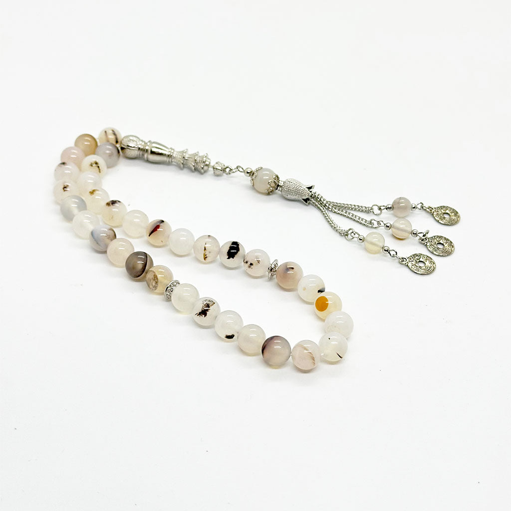 سبحة عقيق شجري  33 حبايه 10 ملي