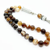 سبحه عقيق سليماني بني 10 ملي 33 حبايه