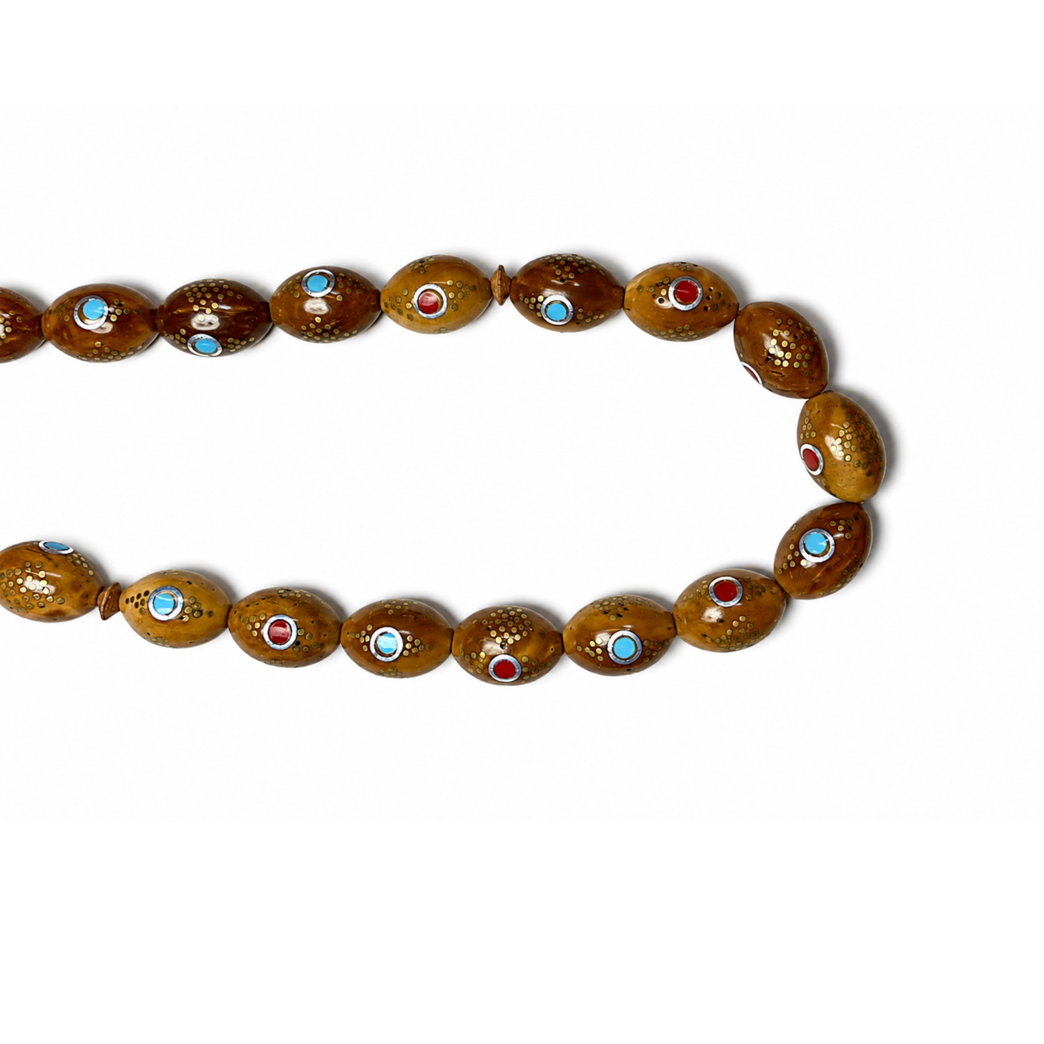 Kok 10mm with Metal & Stone Inlay 33Beads 