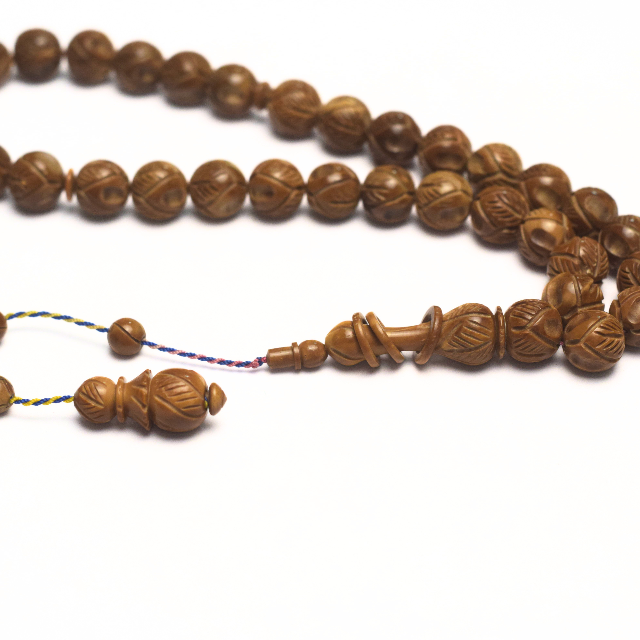 Hand Carved Camel Kok 12mm 33 Beads  