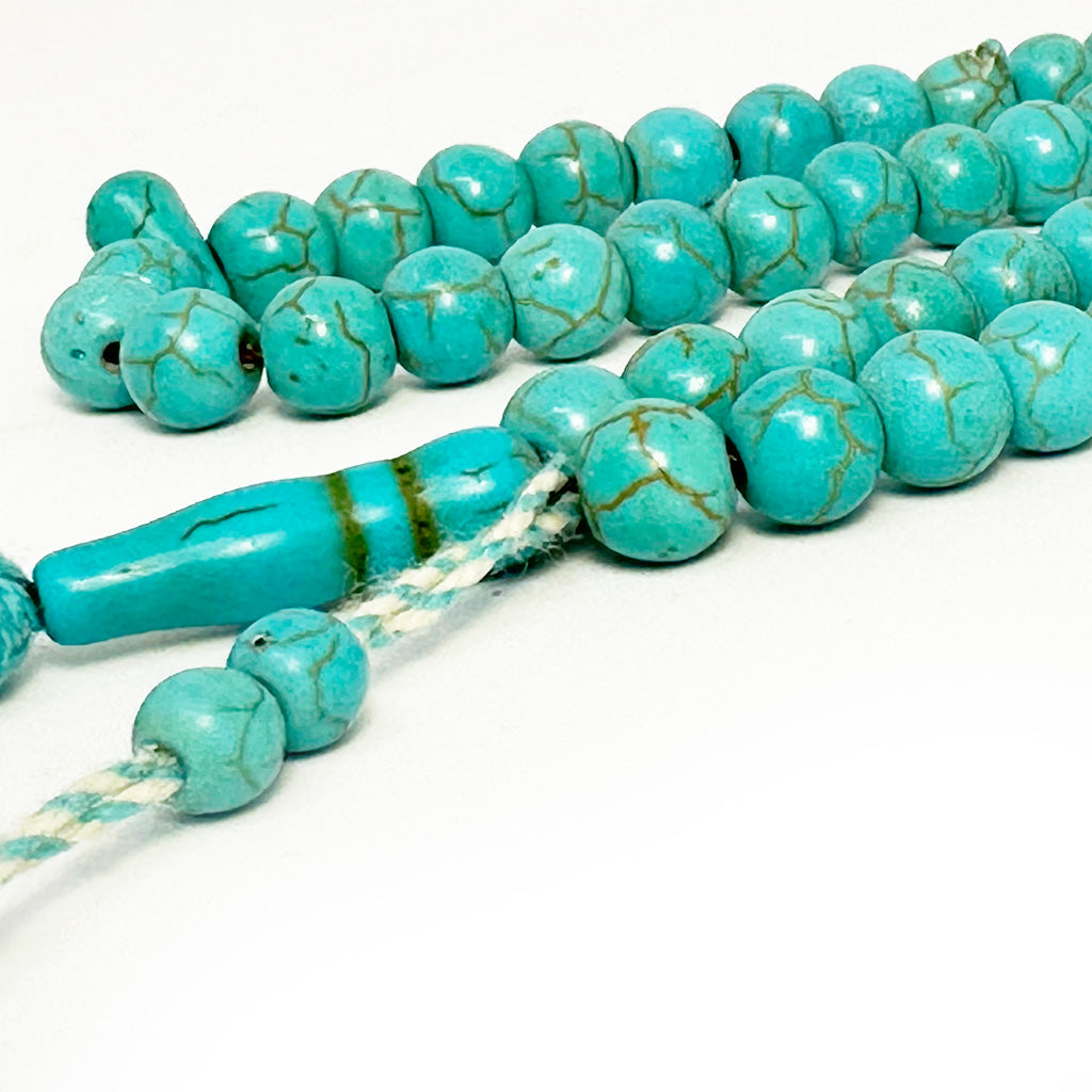 سبحه فيروز هولايت ازرق مقاس 8 مل 100 حبه 2 عداد