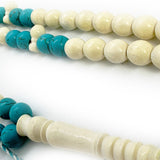 سبحه عضم جمل مطعم بالفيروز مقاس 8 ملي 100 حبايه