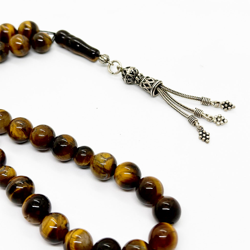 حجر عين النمر دلايه فضه 10 ملي 33 حبايه