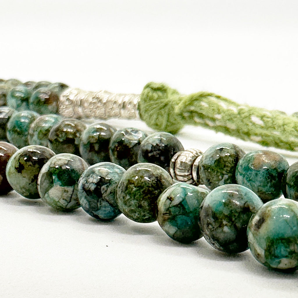 عقيق طحلبي أخضر 6 ملي 100 حبايه 2 عداد