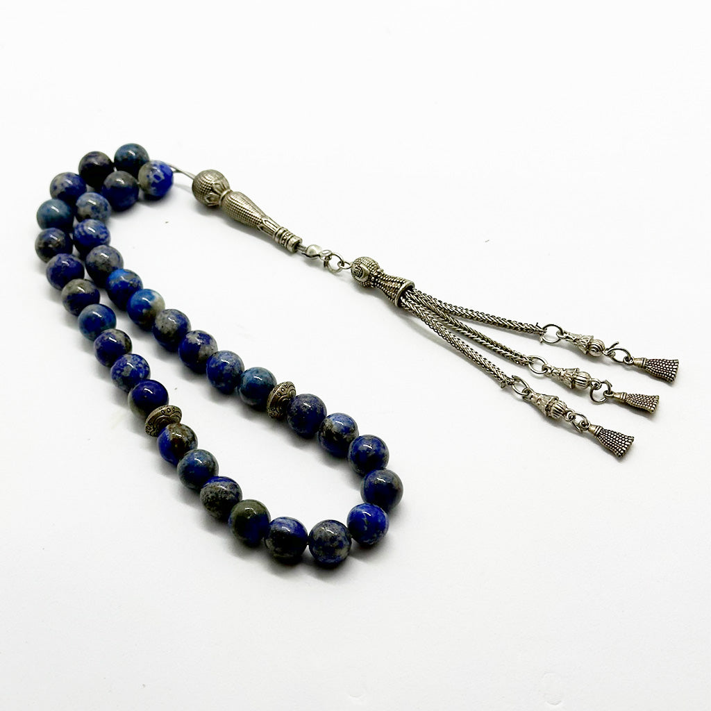 حجر لابيس لازورد 10 ملي 33 حبايه