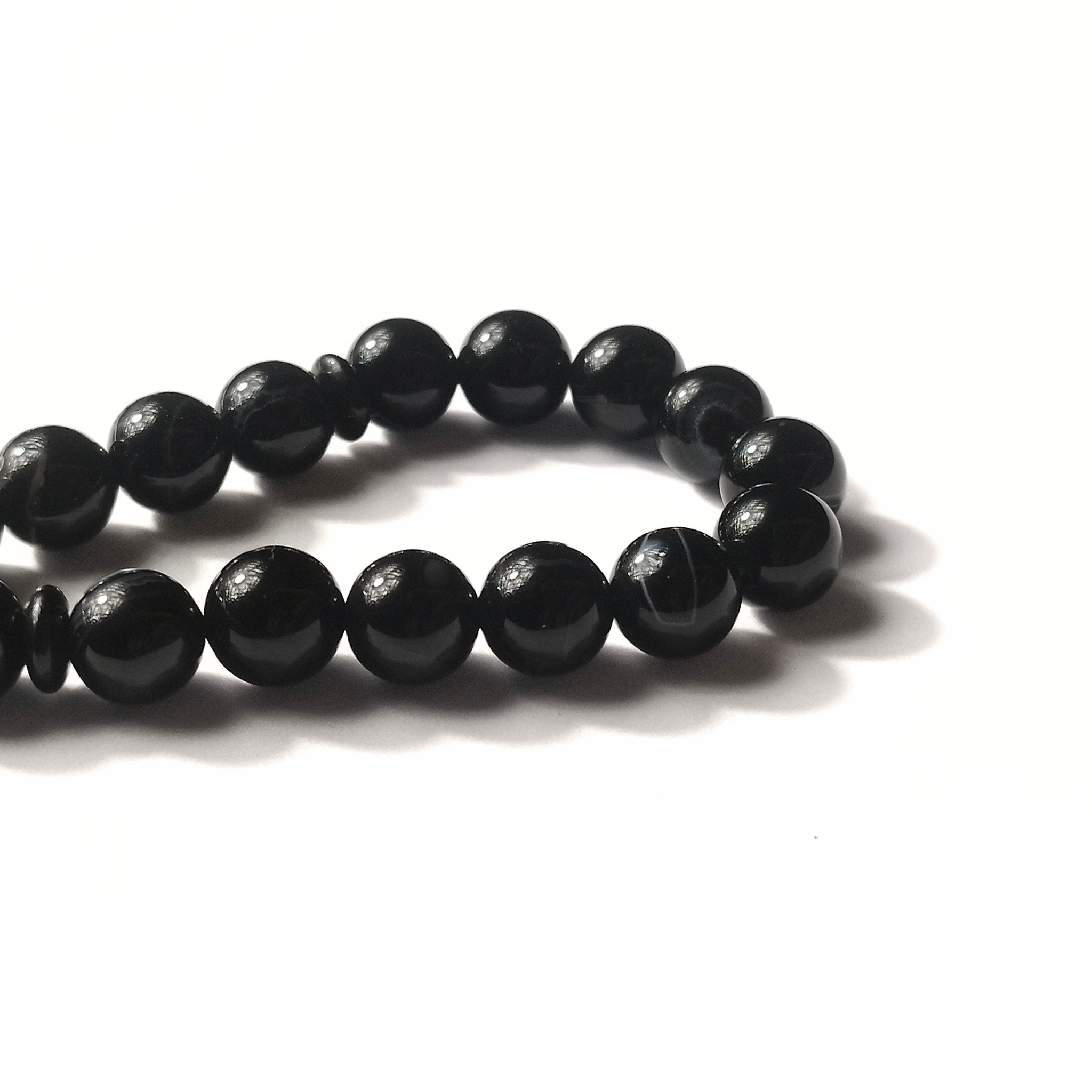 Dark Agate 10mm 33 Beads  