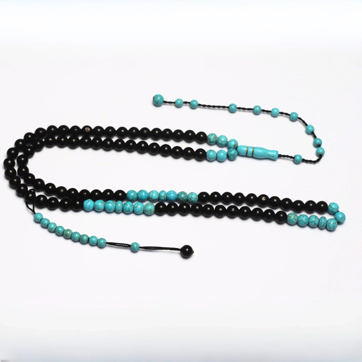 Black KOK & Turquoise 8mm 100 Beads