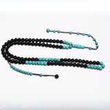 Black KOK & Turquoise 8mm 100 Beads