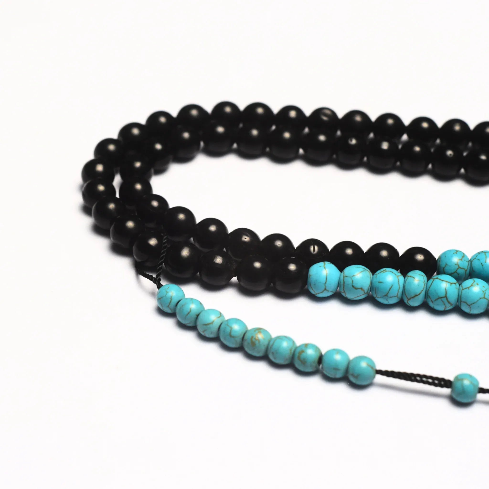 Black KOK & Turquoise 8mm 100 Beads