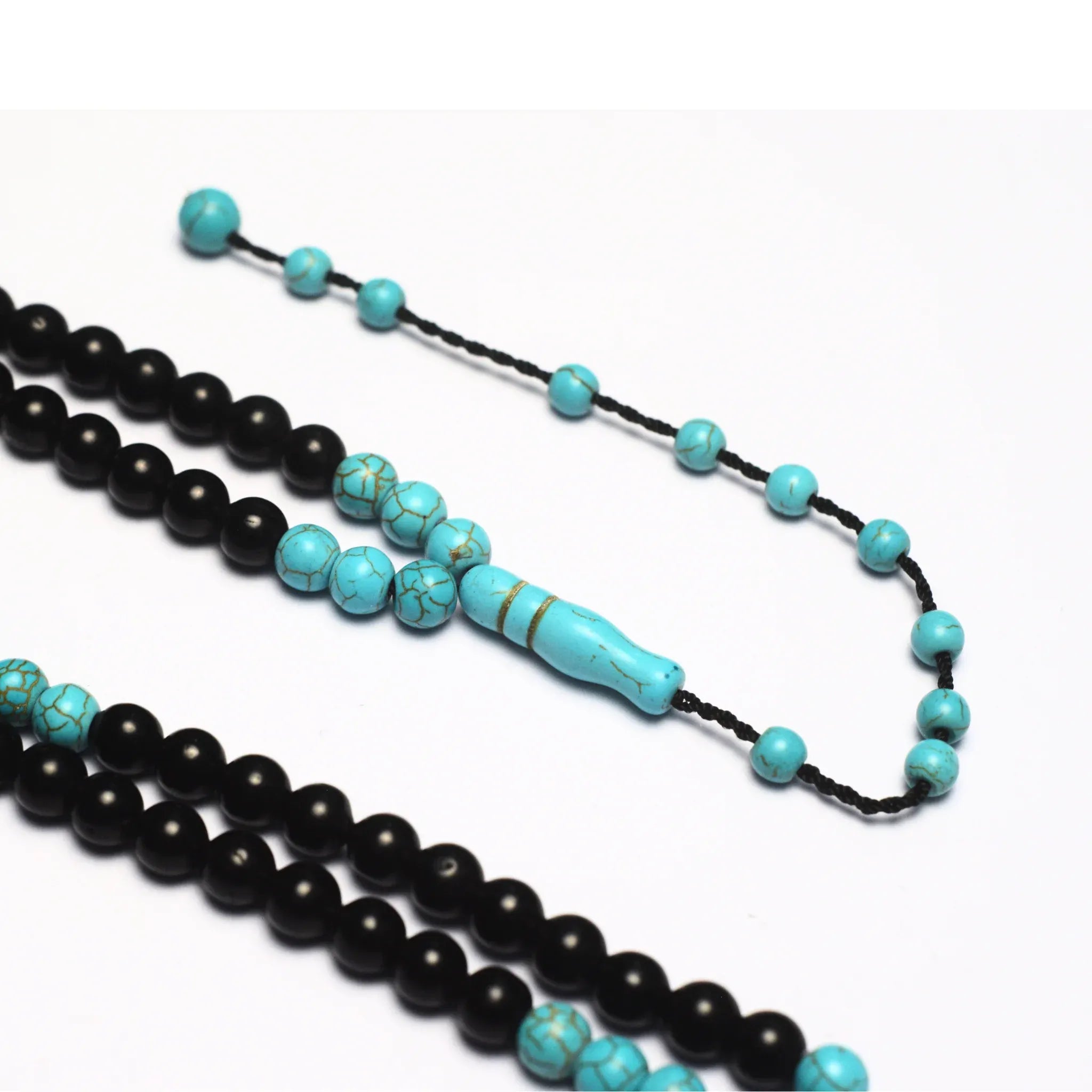 Black KOK & Turquoise 8mm 100 Beads