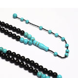 Black KOK & Turquoise 8mm 100 Beads