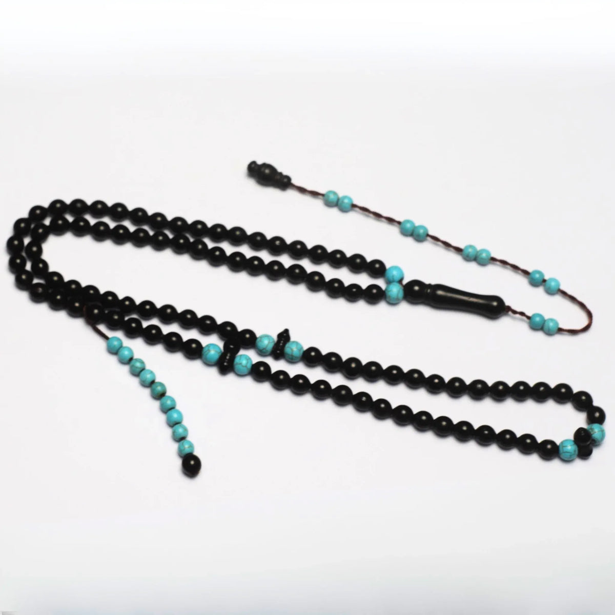Black Kok & Turquoise 7mm 100 Beads