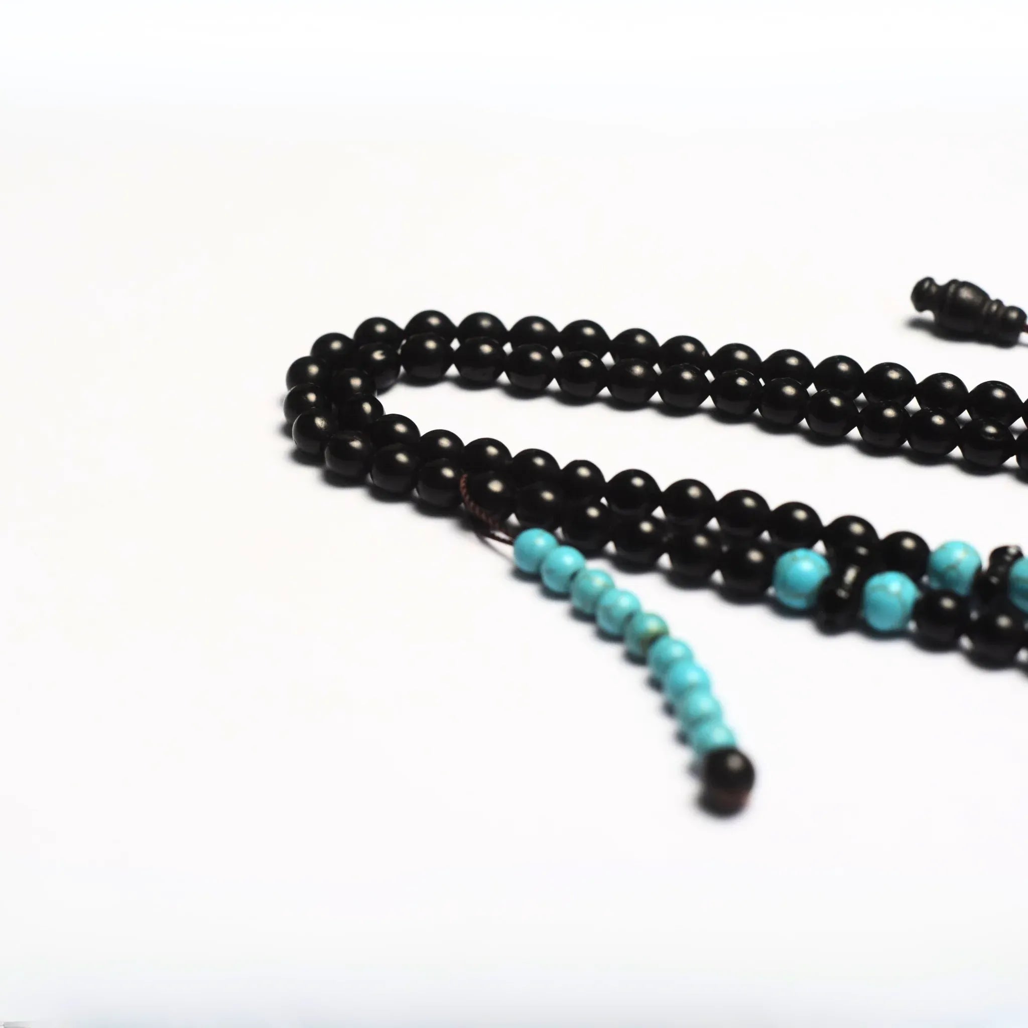 Black Kok & Turquoise 7mm 100 Beads