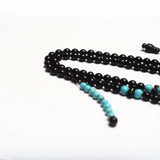 Black Kok & Turquoise 7mm 100 Beads