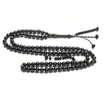 Black Kok Barrel with Metal Inlay 8mm 33 Beads